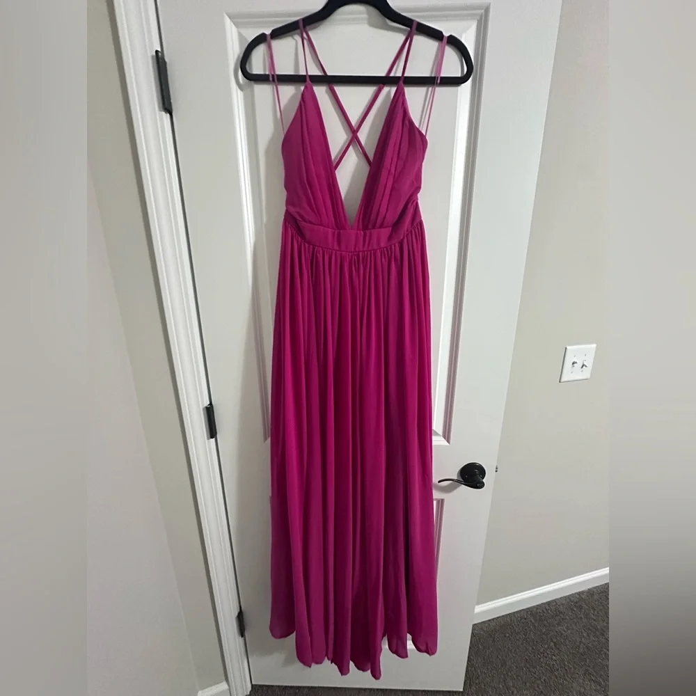 Pink Lily It All Begins With Love Magenta Maxi Dress - Picture 4 of 9